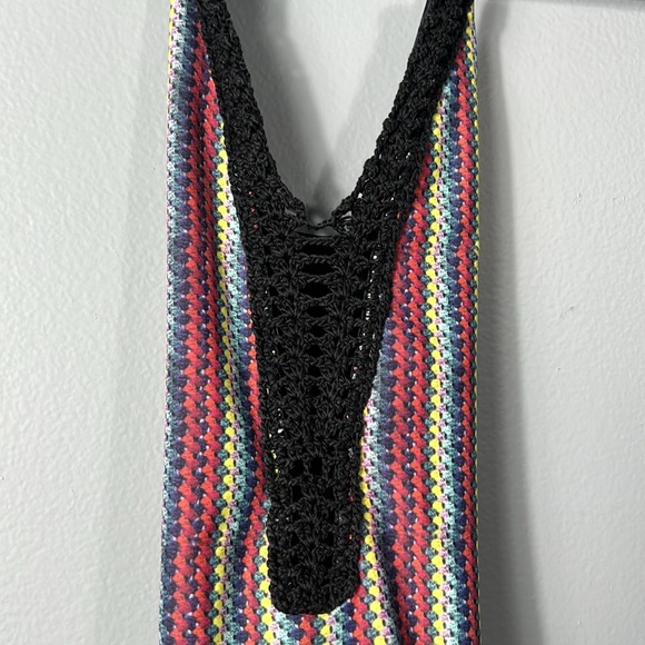 Capitanna V-Neck Crochet One Piece Swimsuit Open Back Ruched Bottom size small - Picture 12 of 13